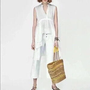 Zara Women's linen White Shirt